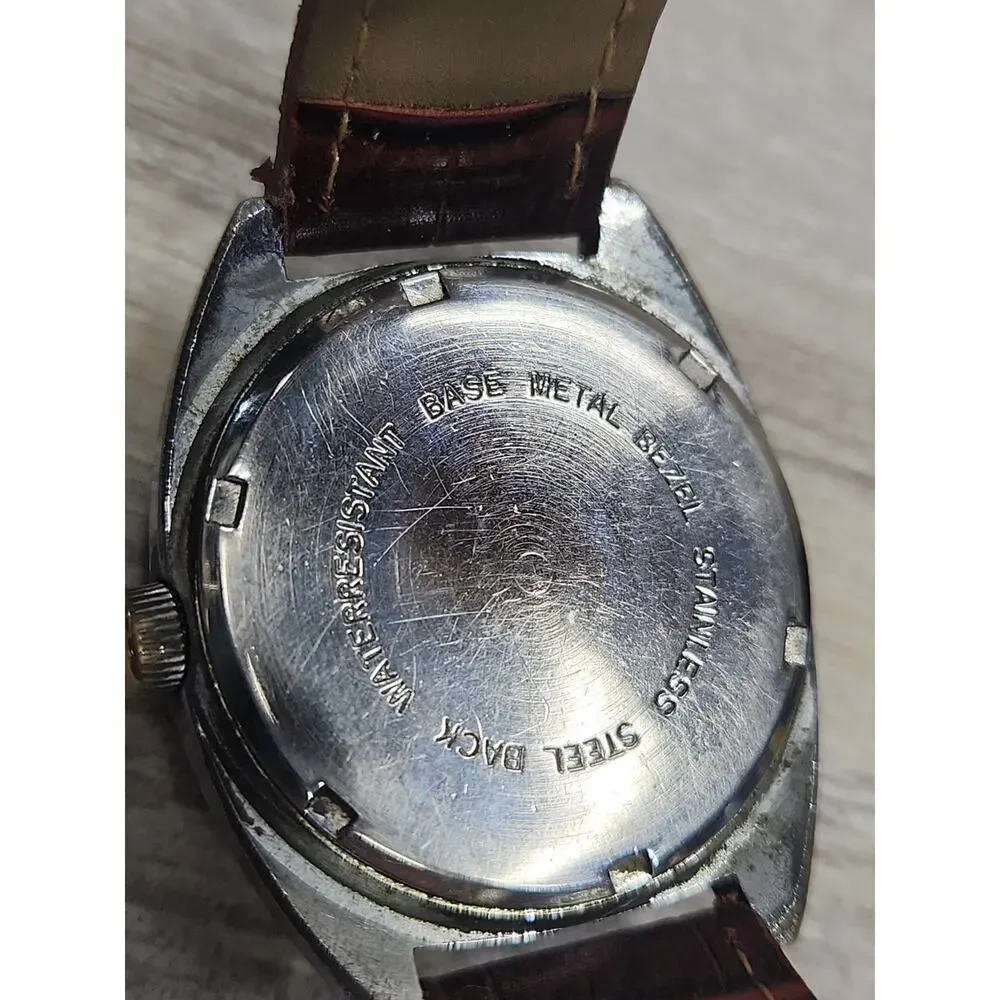 Benrus Manual Wind Watch Men 37mm Silver Tone. Running, Hamazawa Movement